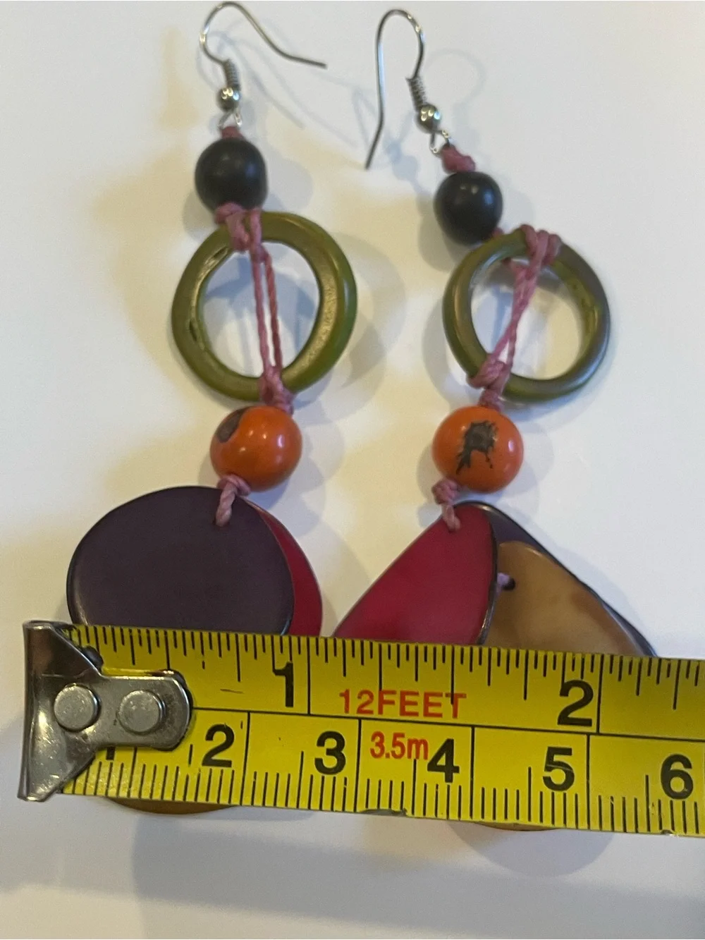 Vintage Pierced Multi Color Pierced Earrings #9748